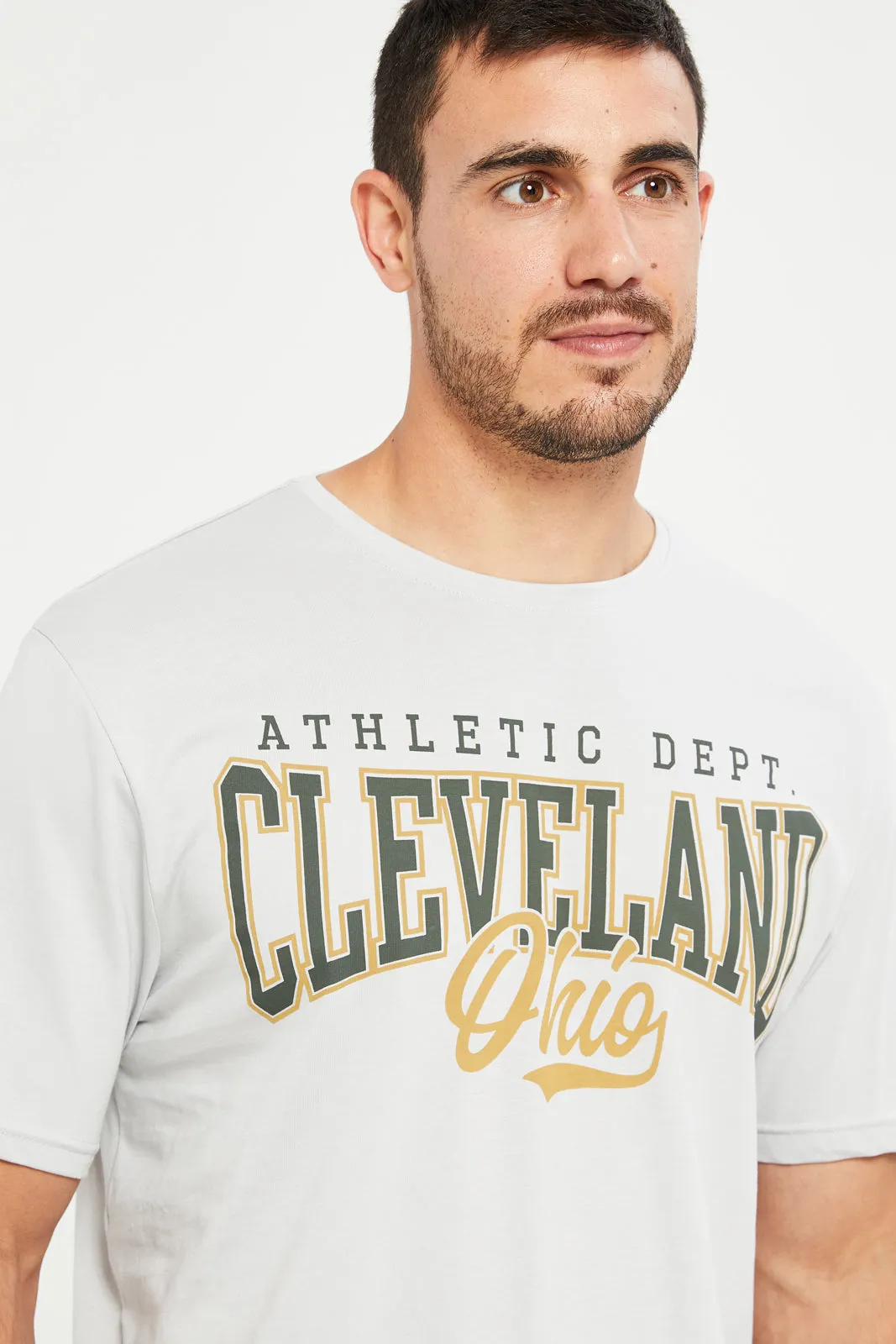 Men Grey Graphic Short Sleeve T-Shirt sold by Redtag product image thumbnail 4