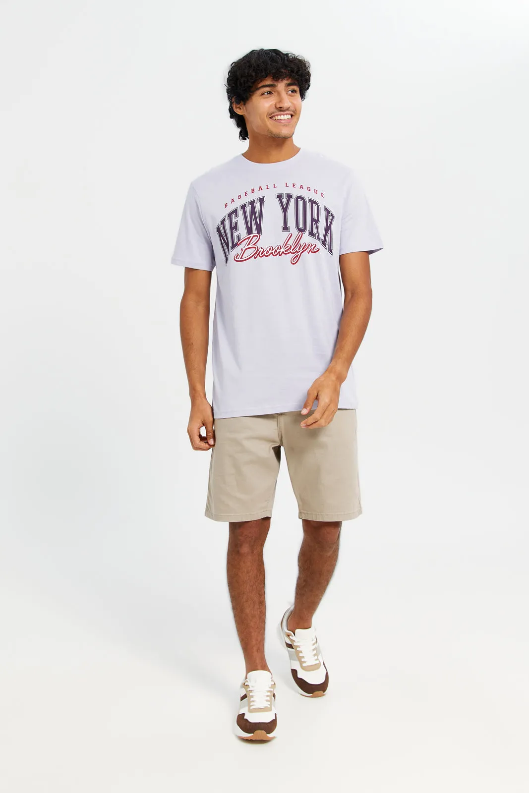 Men Lilac Graphic T-Shirt sold by Redtag product image thumbnail 2