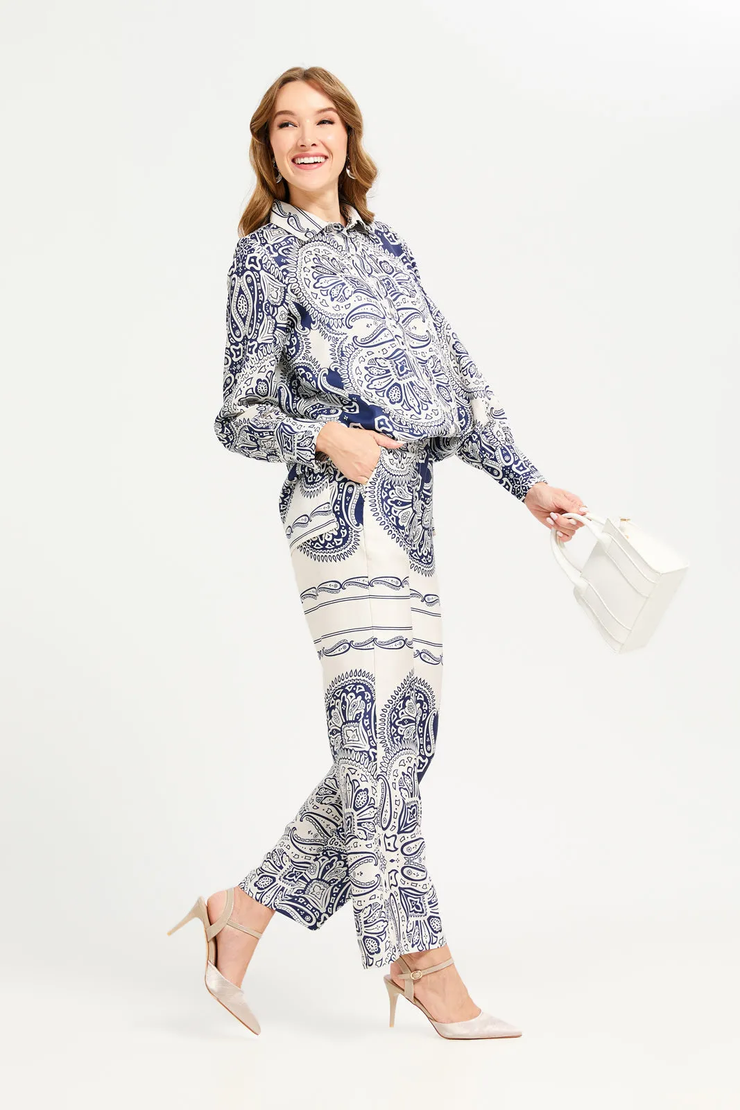 Women White Printed Trousers sold by Redtag product image thumbnail 2