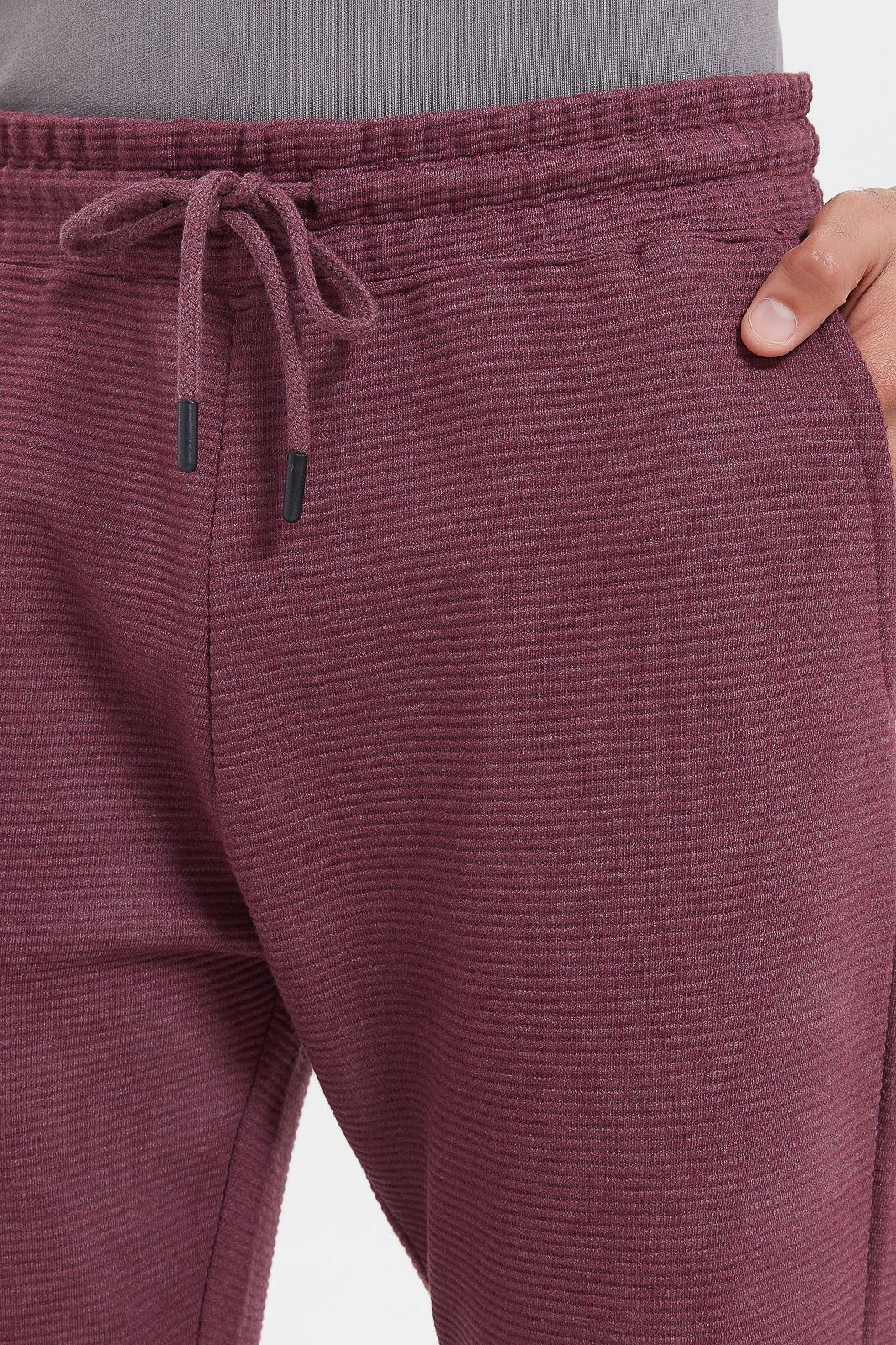 Men Burgundy Ottoman Jog Pants sold by Redtag product image thumbnail 4
