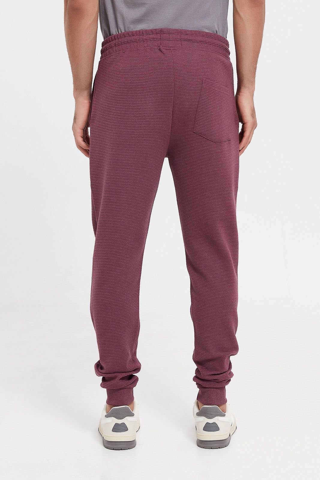 Men Burgundy Ottoman Jog Pants sold by Redtag product image thumbnail 3