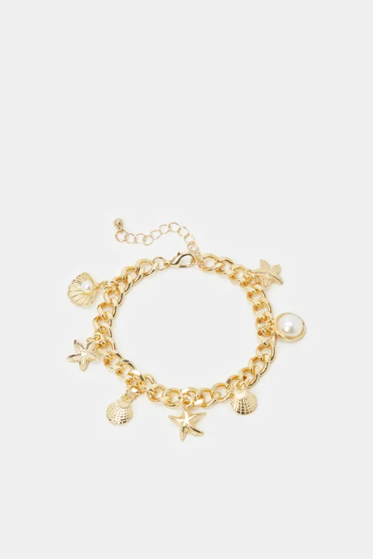 Women Gold Embellished Bracelet sold by Redtag
