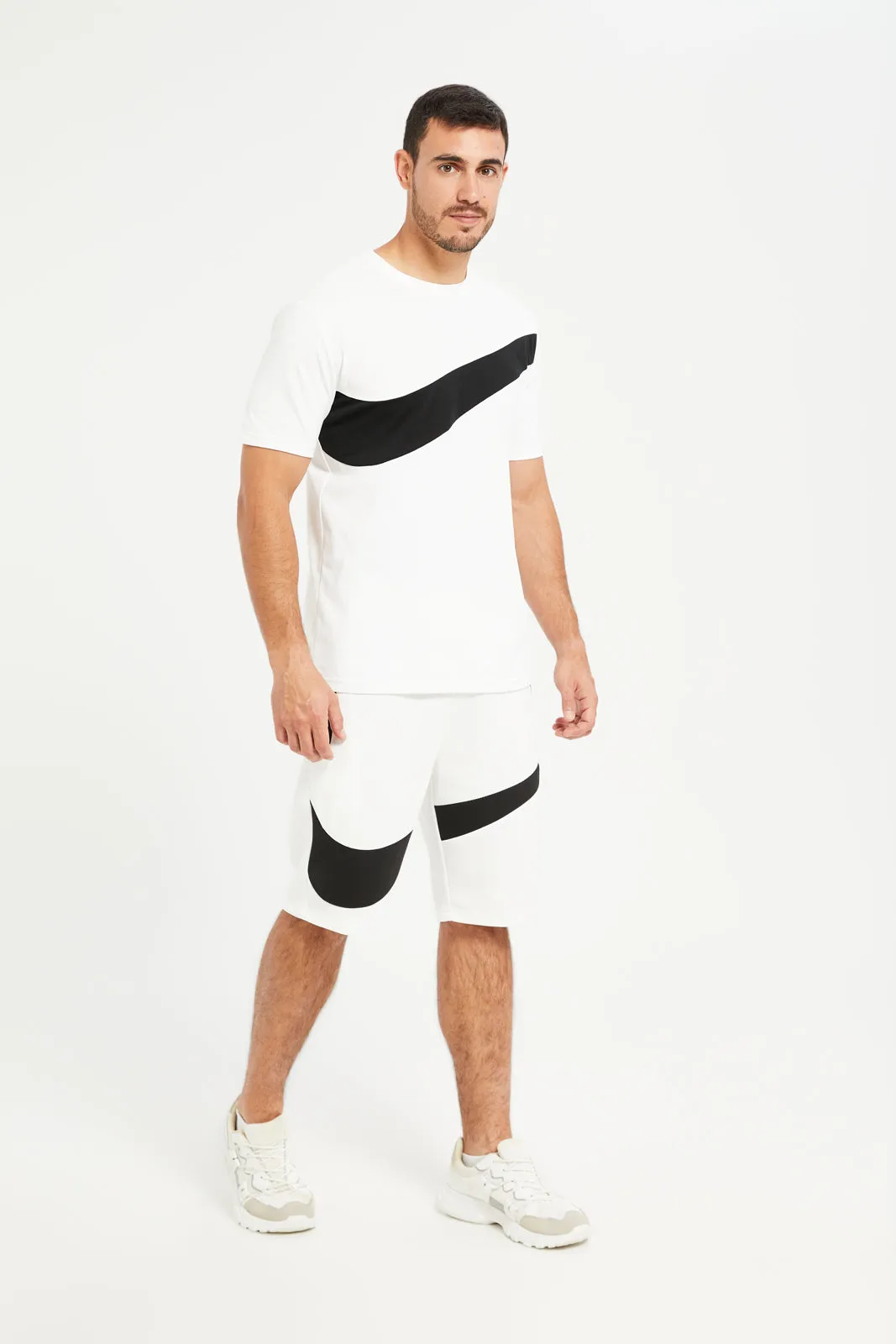 Men White Print Active Set (2 Piece) sold by Redtag