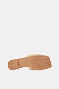 Women Beige Croc Patent Mule sold by Redtag