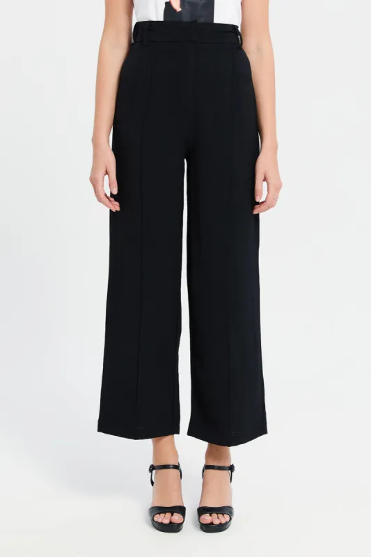 Women Black Wide Leg Trousers sold by Redtag