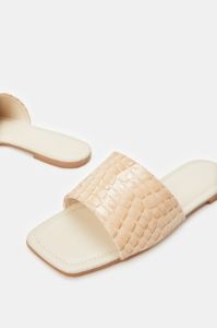 Women Beige Croc Patent Mule sold by Redtag