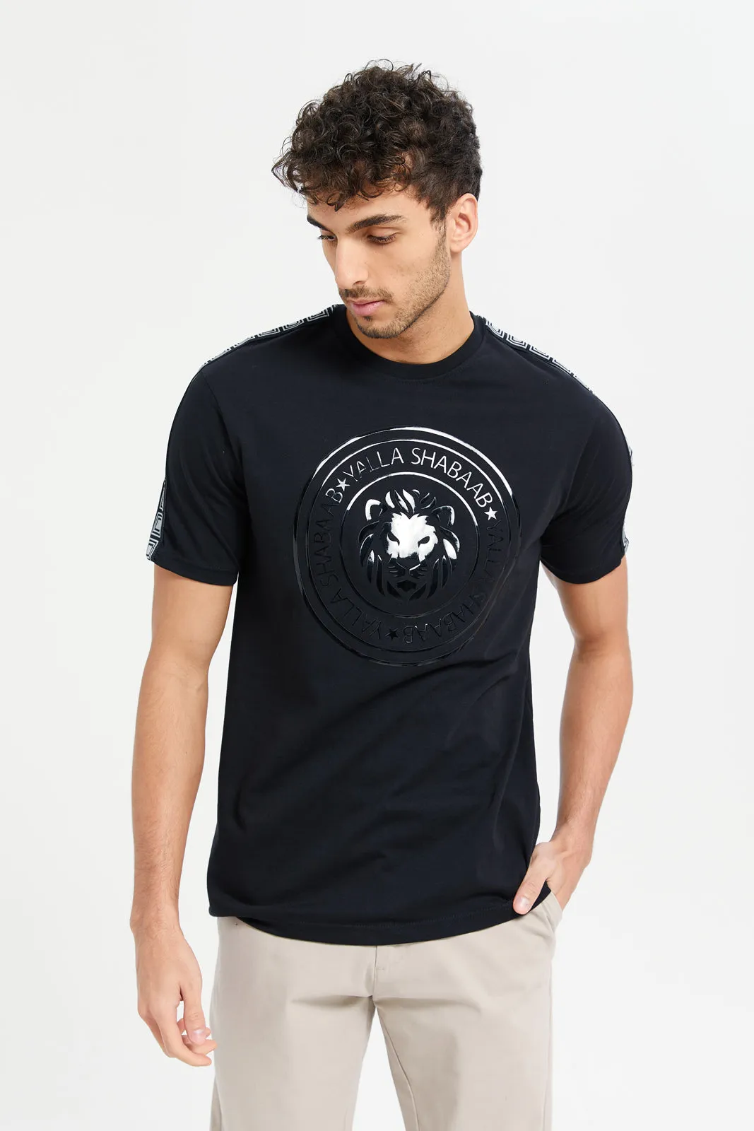 Men Black Yalla Shabab T-Shirt sold by Redtag