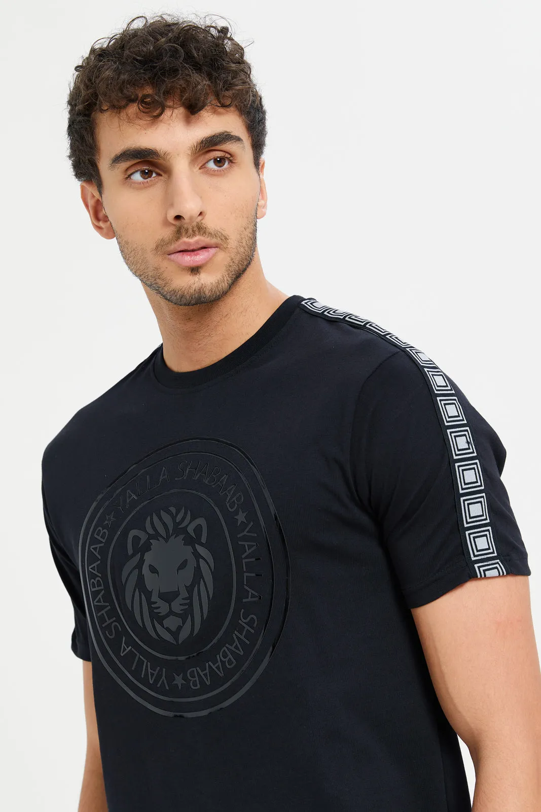 Men Black Yalla Shabab T-Shirt sold by Redtag product image thumbnail 4