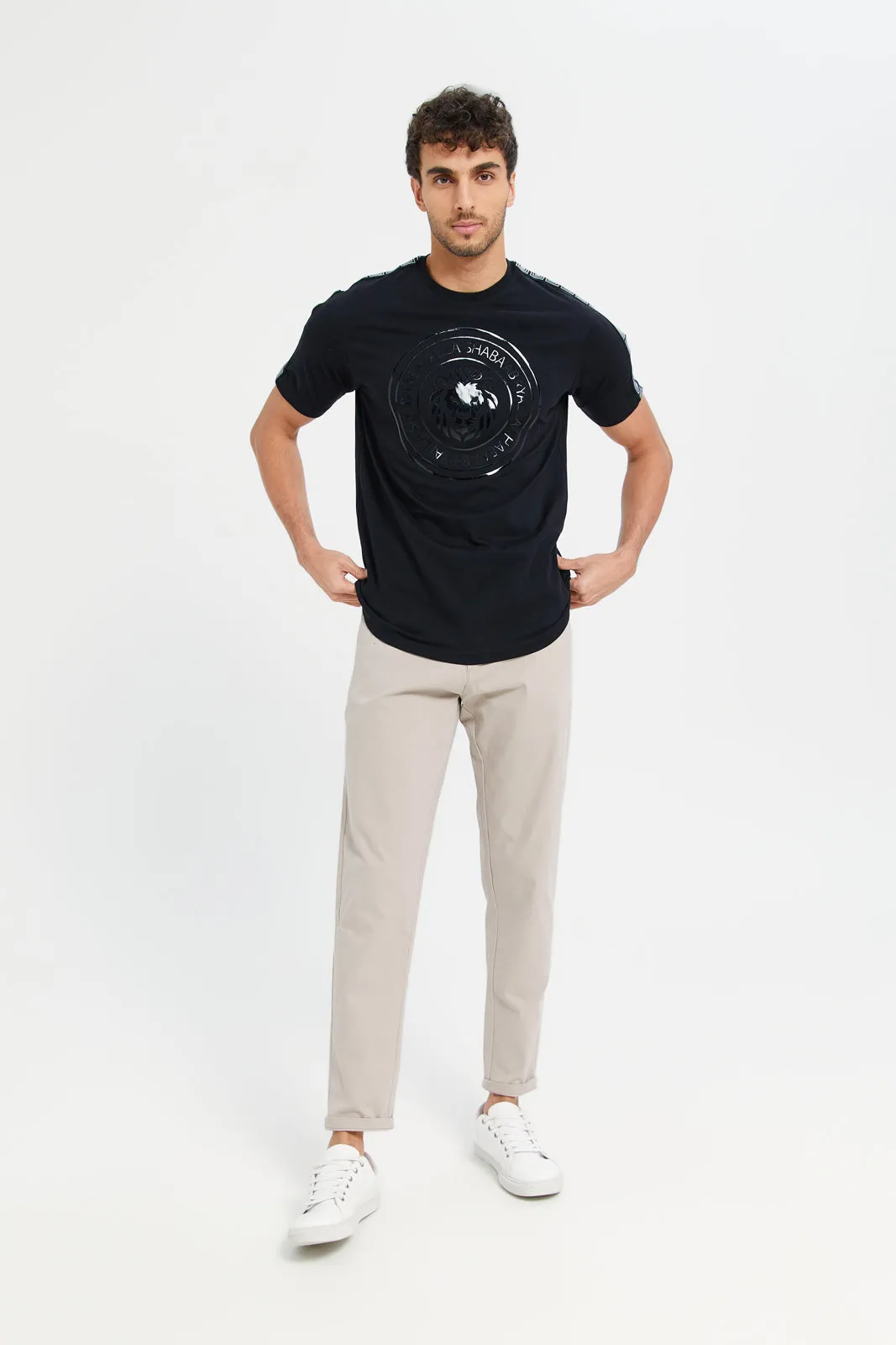 Men Black Yalla Shabab T-Shirt sold by Redtag product image thumbnail 2