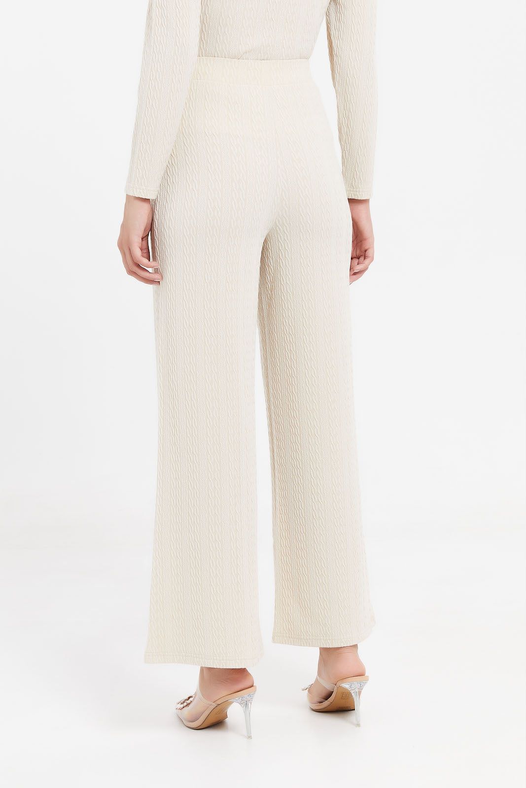 Women Ecru Wide Leg Trousers sold by Redtag product image thumbnail 3