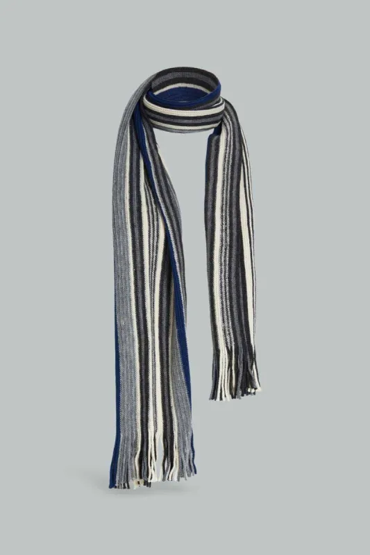 Men Multicolour Striped Scarf sold by Redtag
