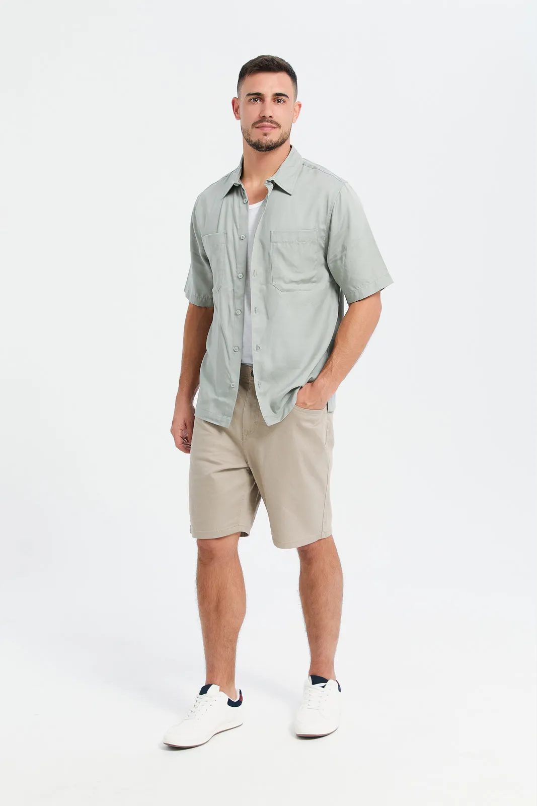 Men Green Resort Shirt sold by Redtag product image thumbnail 2