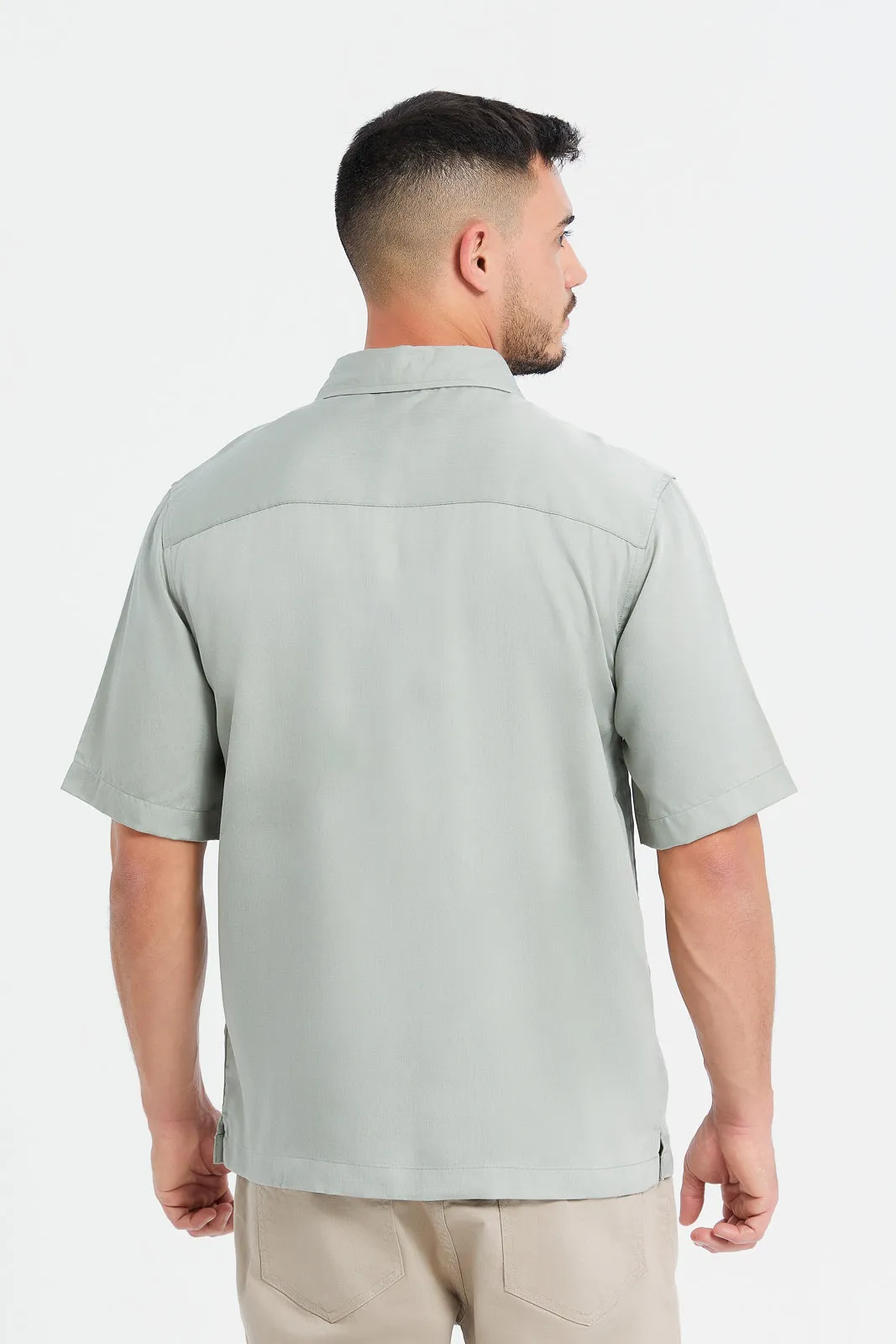 Men Green Resort Shirt sold by Redtag product image thumbnail 3