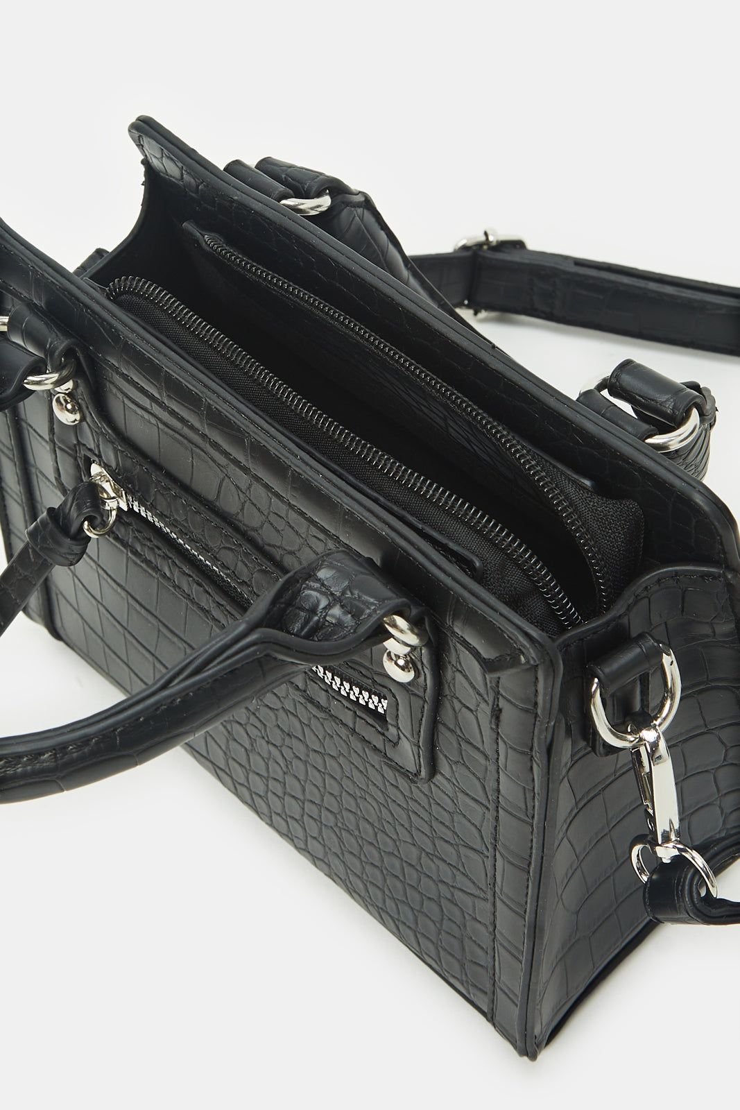 Women Black Textured Cross Body Bag sold by Redtag product image thumbnail 4