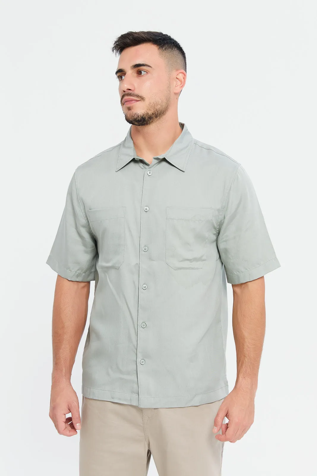 Men Green Resort Shirt sold by Redtag
