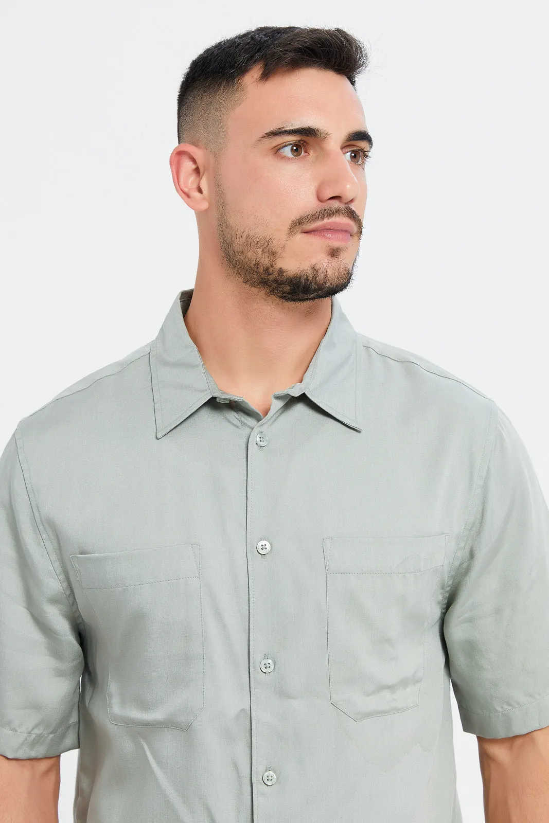 Men Green Resort Shirt sold by Redtag product image thumbnail 4