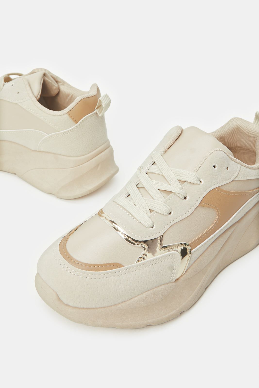 Women Beige Embellished Chunky Trainer sold by Redtag product image thumbnail 3