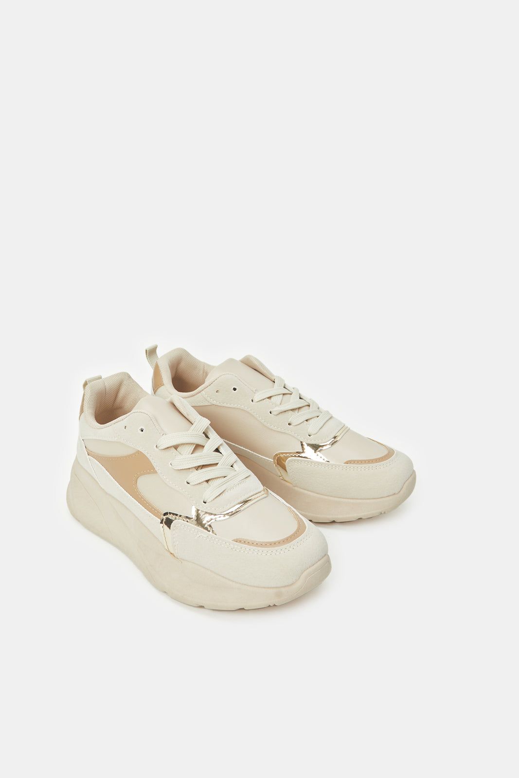 Women Beige Embellished Chunky Trainer sold by Redtag product image thumbnail 2