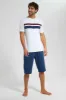 White And Navy Pyjama Set (2 Piece) sold by Redtag