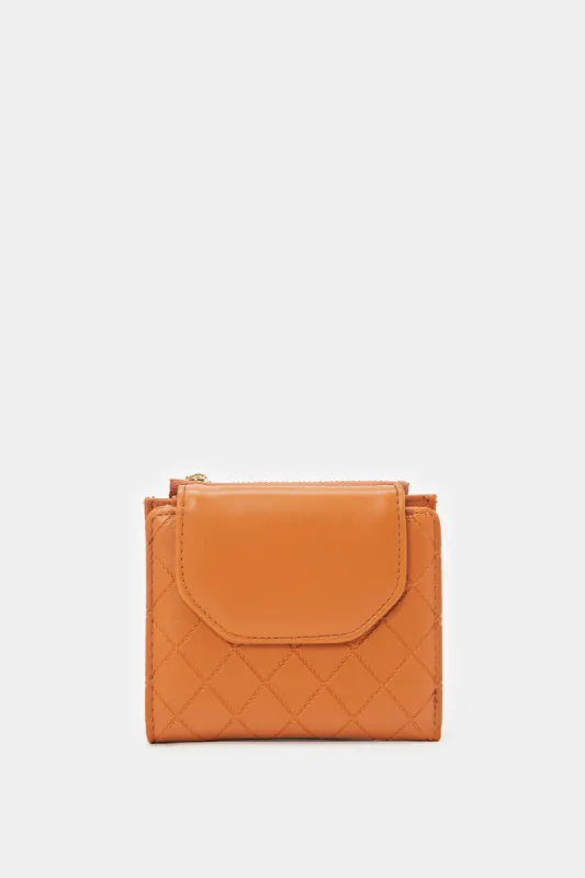 Women Brown Solid Wallet sold by Redtag
