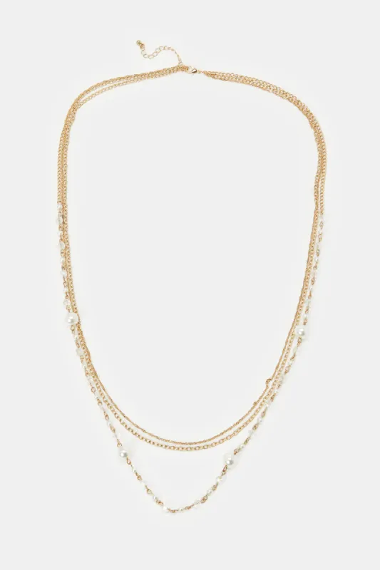 Women Gold Embellished Necklace sold by Redtag
