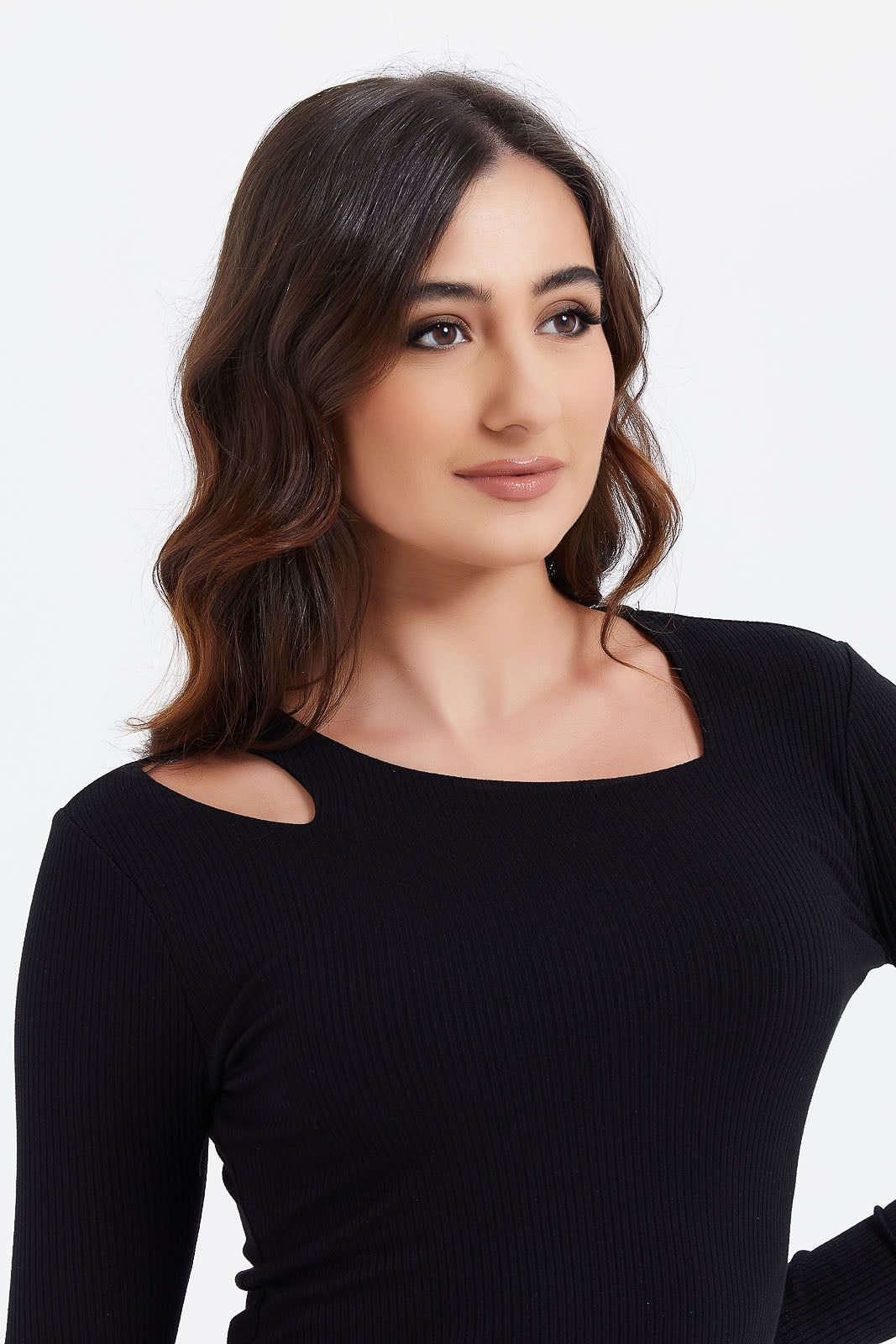 Women Black Ribbed Top sold by Redtag product image thumbnail 4