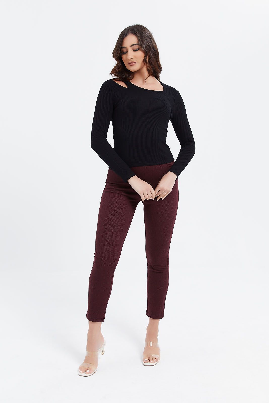 Women Black Ribbed Top sold by Redtag product image thumbnail 2