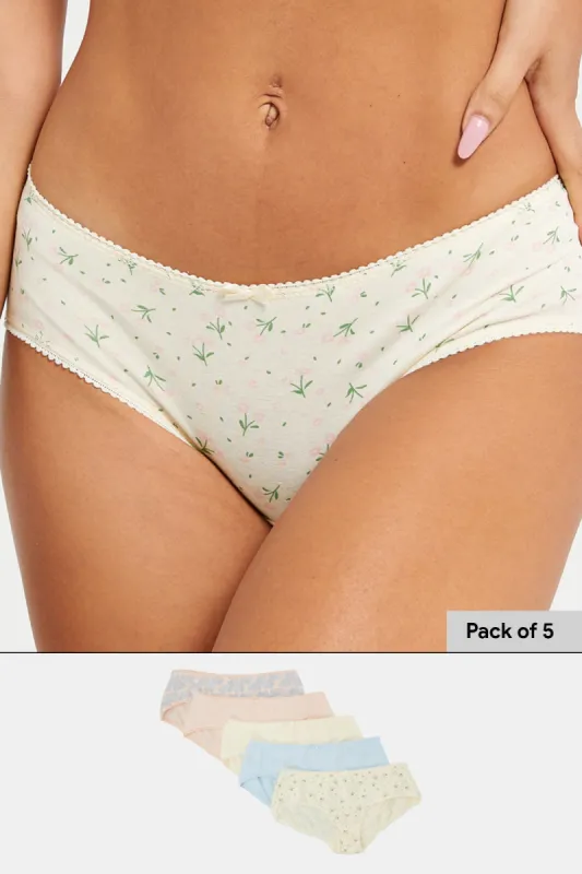 Women Assorted Printed Boyleg Brief (Pack of 5) sold by Redtag