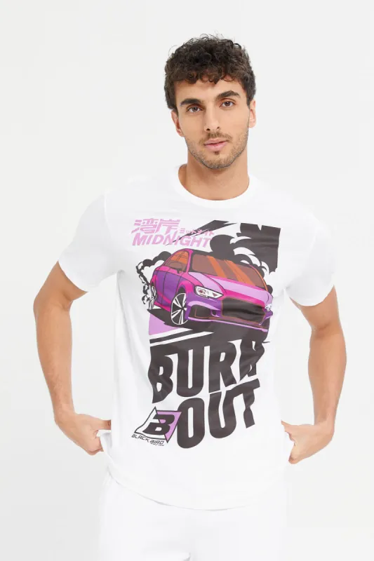 Men White Graphic T-Shirt sold by Redtag