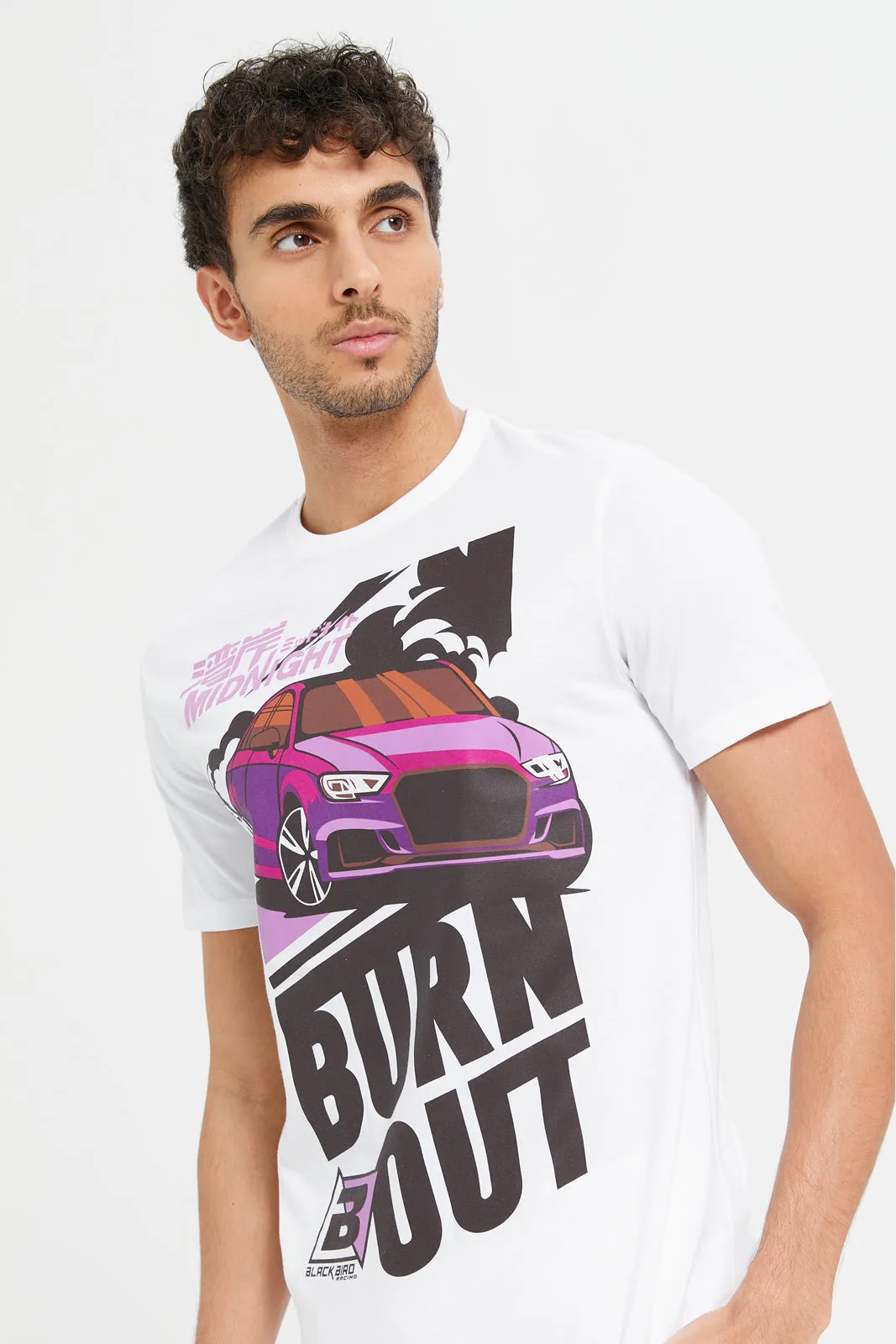Men White Graphic T-Shirt sold by Redtag product image thumbnail 4