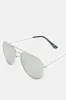 Men Silver Metal Aviator Sunglasses sold by Redtag
