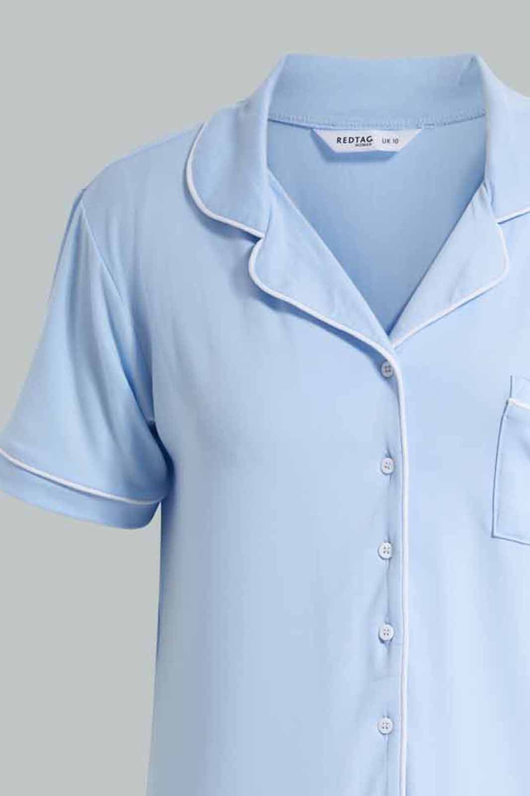 Blue Classic Pyjama Set For Women (2 Piece) sold by Redtag product image thumbnail 3