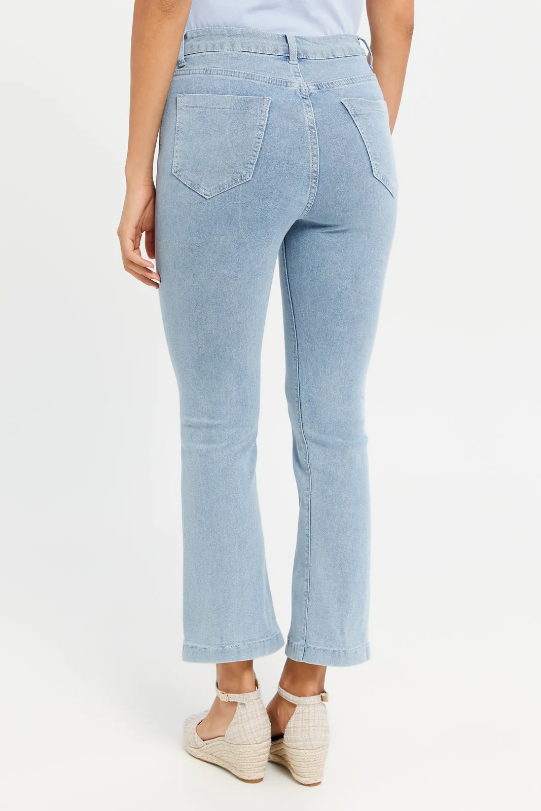 Women Blue Fit And Flare High Waist Jeans sold by Redtag product image thumbnail 3