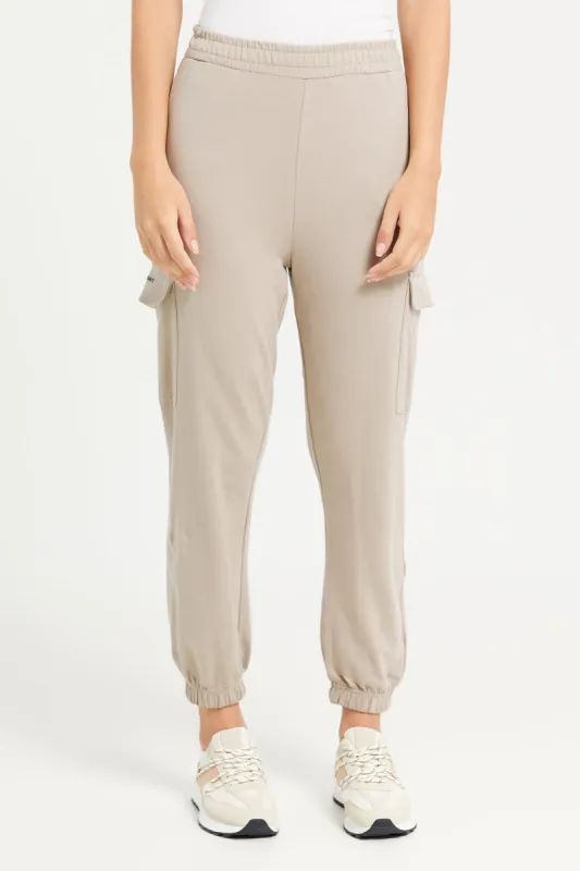 Women Brown Cargo Pocket Jogger Pants sold by Redtag