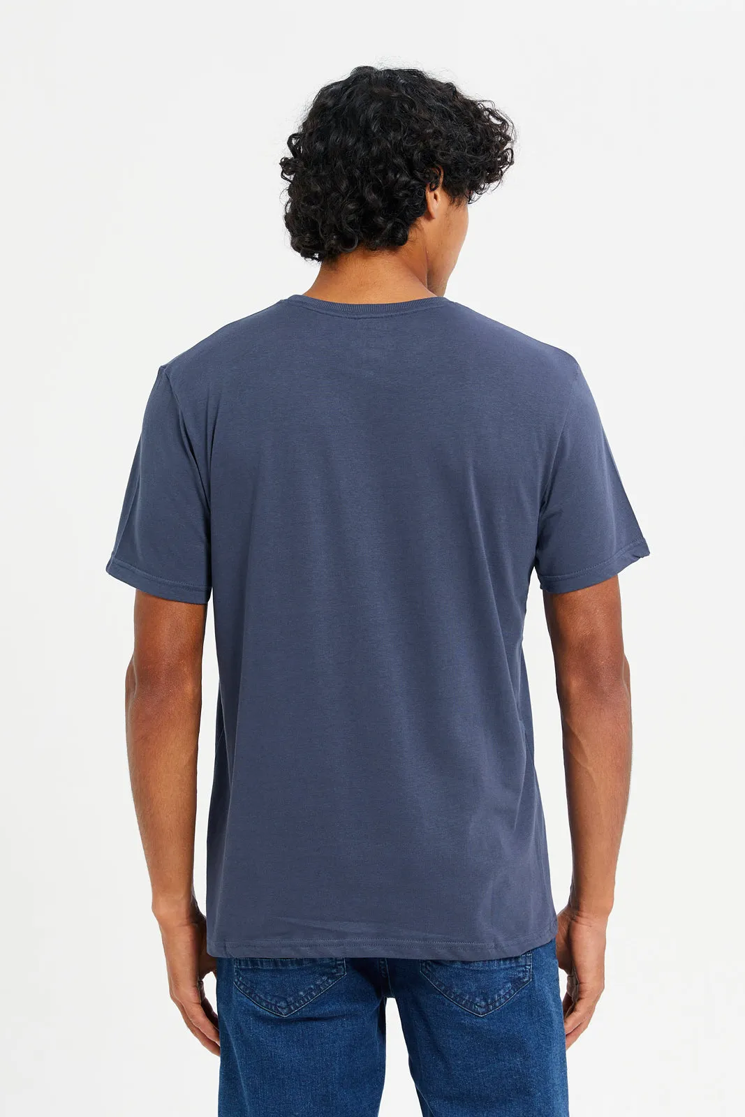 Men Charcoal Graphic T-Shirt sold by Redtag product image thumbnail 3