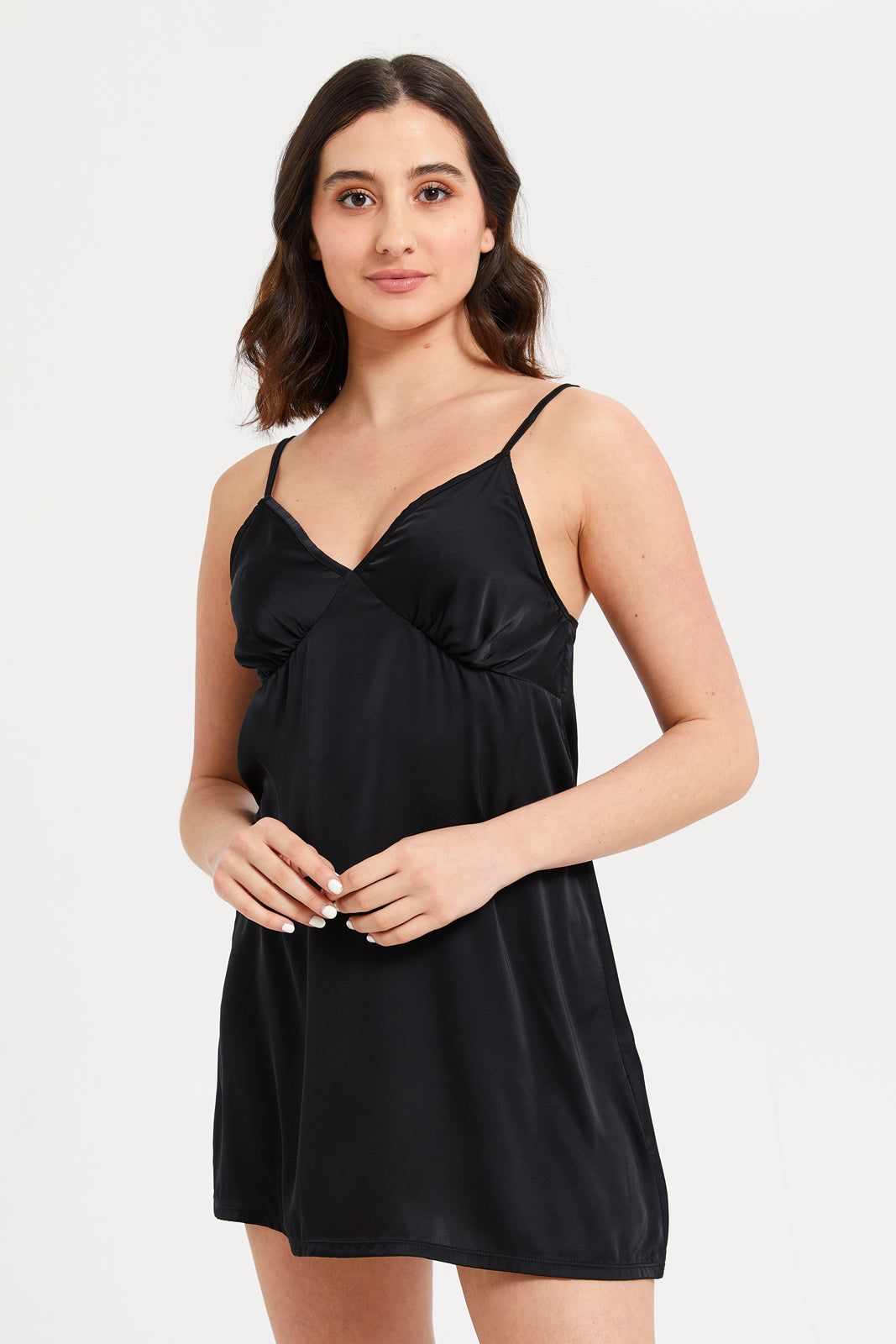 Women Black And White Chemise And Robe Set (2 Piece) sold by Redtag product image thumbnail 2