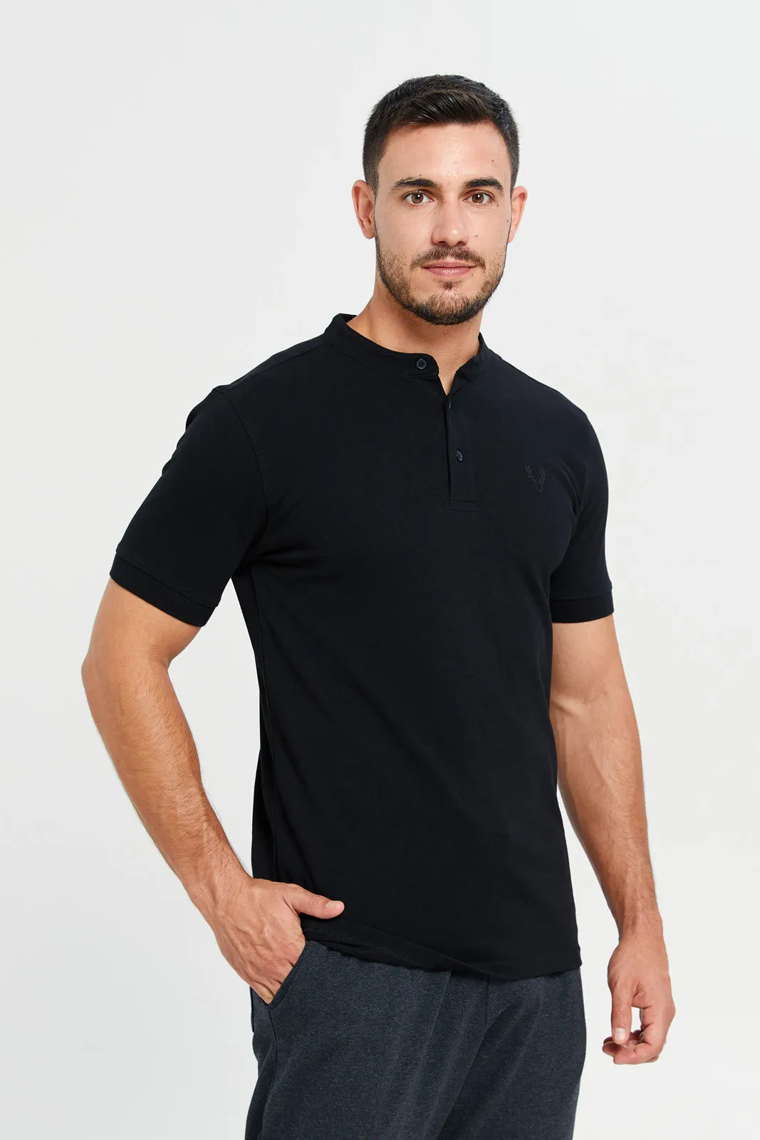 Men Black Polo Shirt sold by Redtag