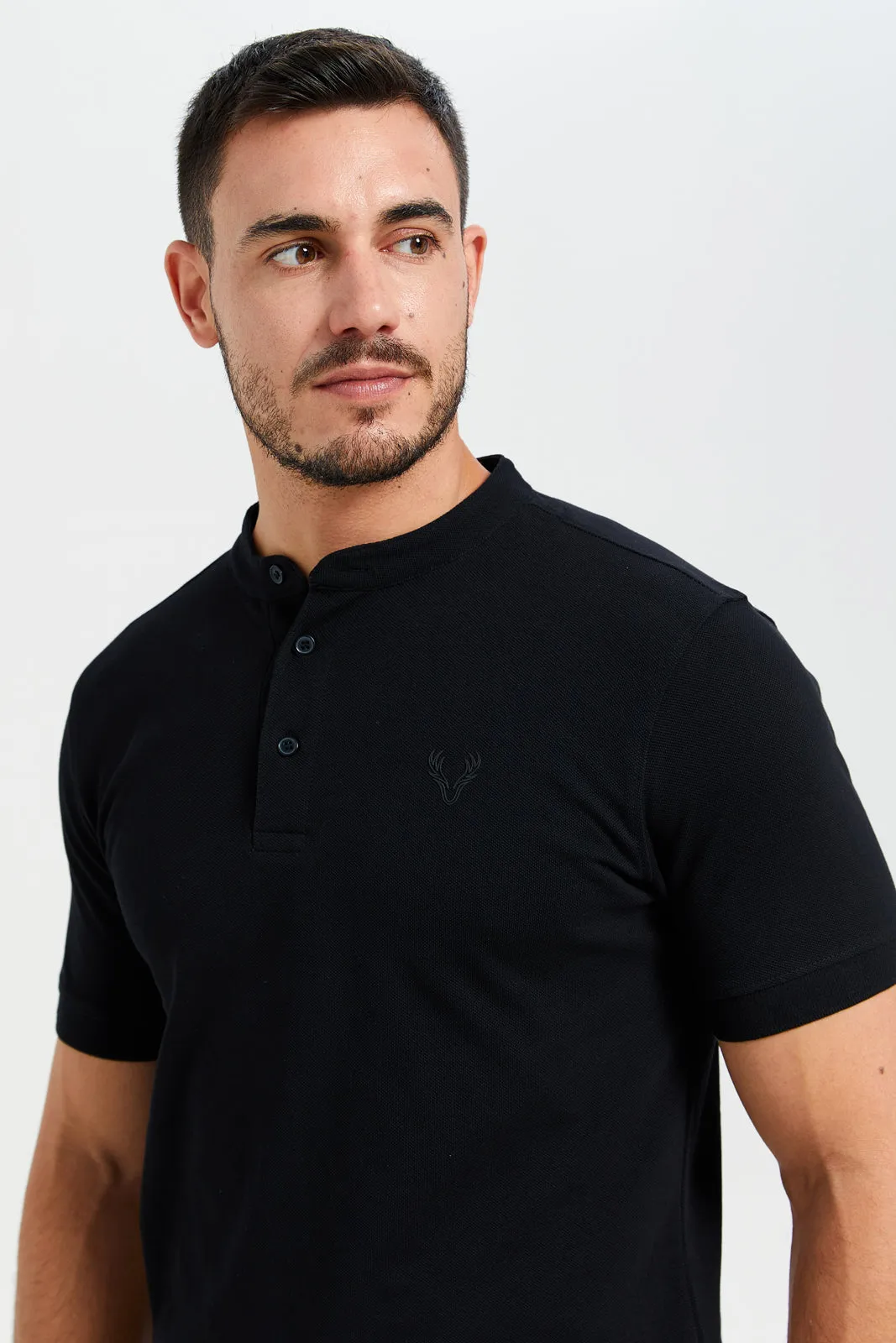 Men Black Polo Shirt sold by Redtag product image thumbnail 4