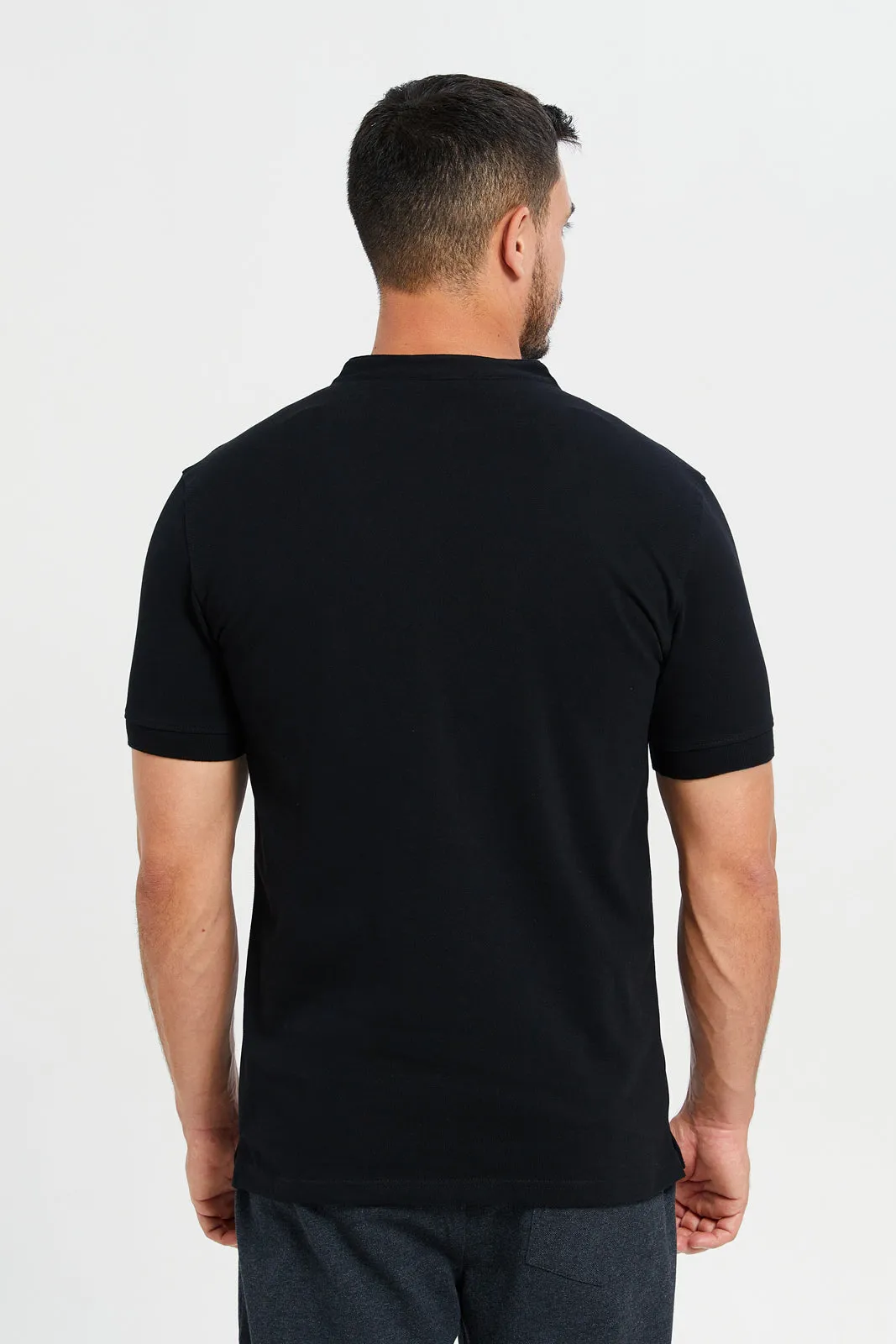 Men Black Polo Shirt sold by Redtag product image thumbnail 3