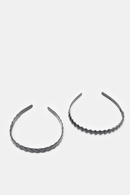 Women Black Plain Headband Set (Pack of 2) sold by Redtag