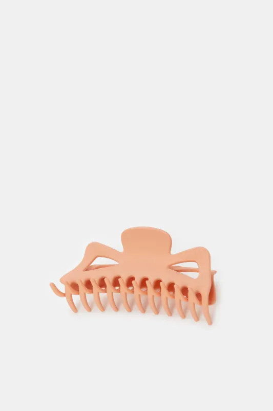 Women Pink Solid Hair Claw sold by Redtag