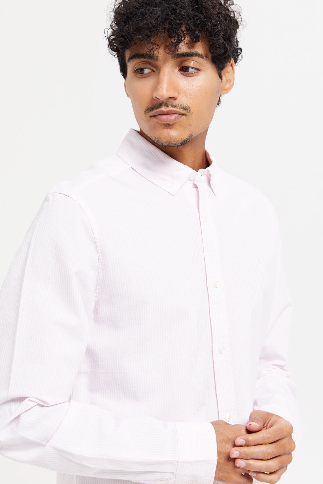 Men Pink Striped Oxford Shirt sold by Redtag product image thumbnail 4
