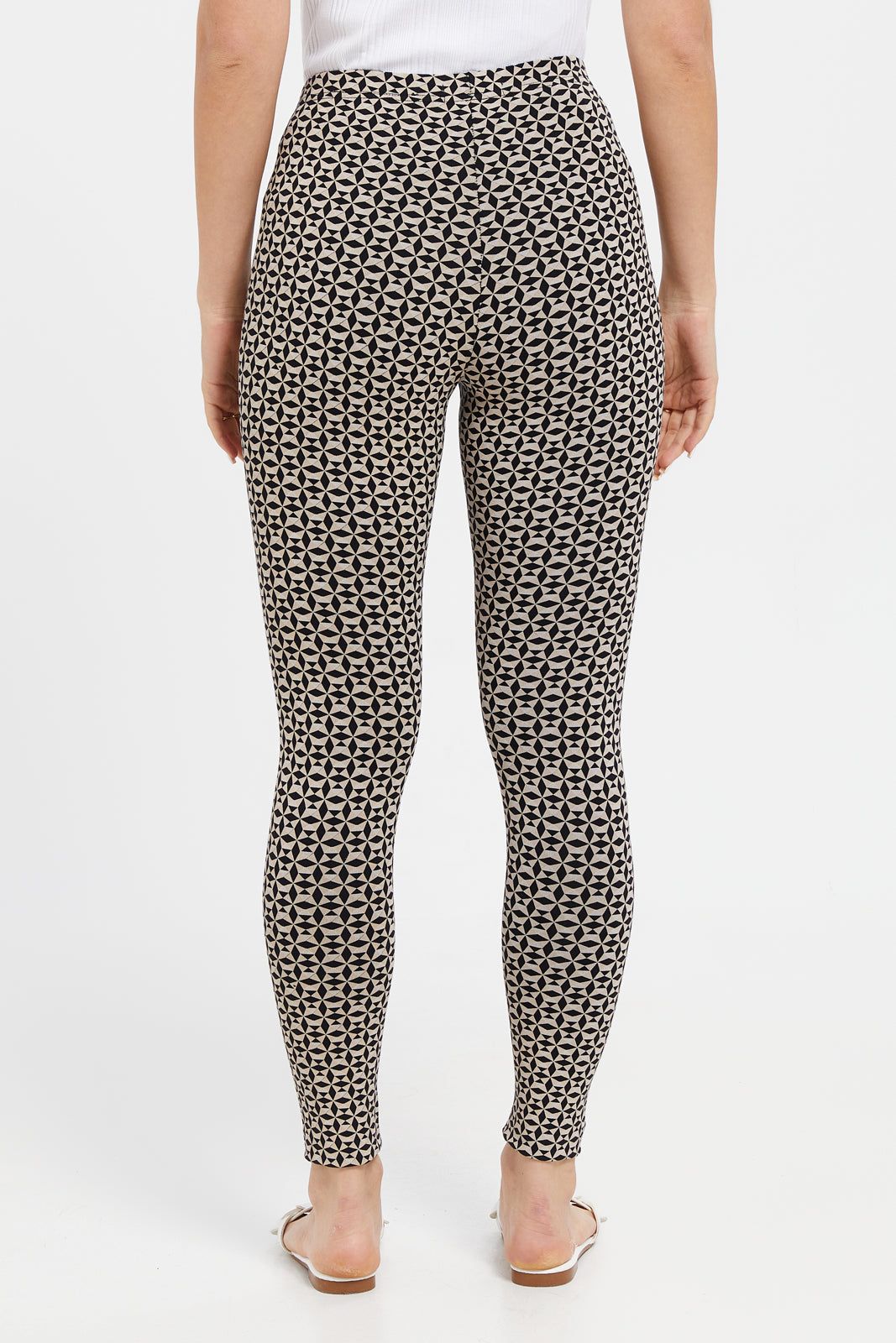 Women Beige And Black Printed Leggings sold by Redtag product image thumbnail 3