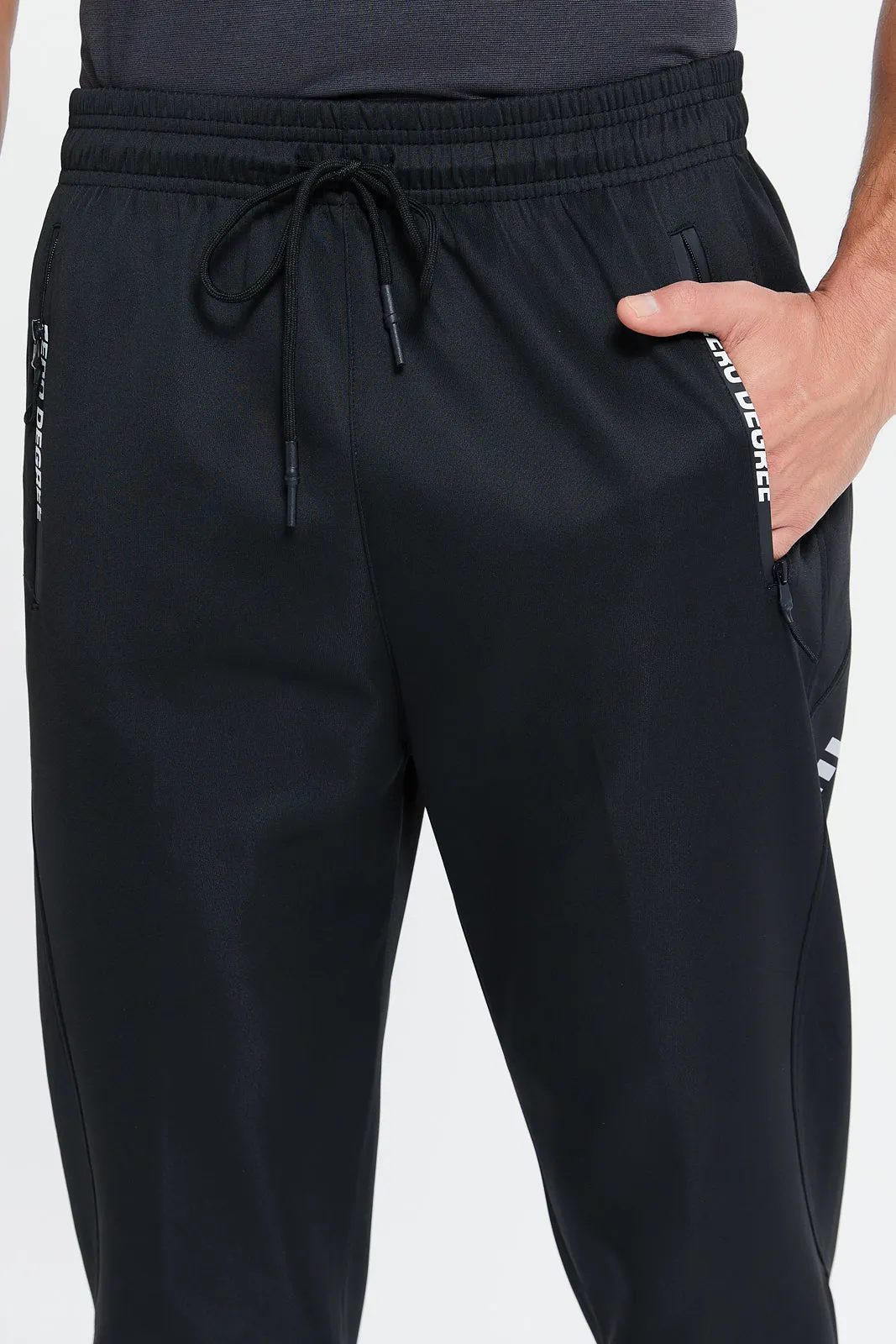 Men Black Side Print Active Pants sold by Redtag product image thumbnail 4