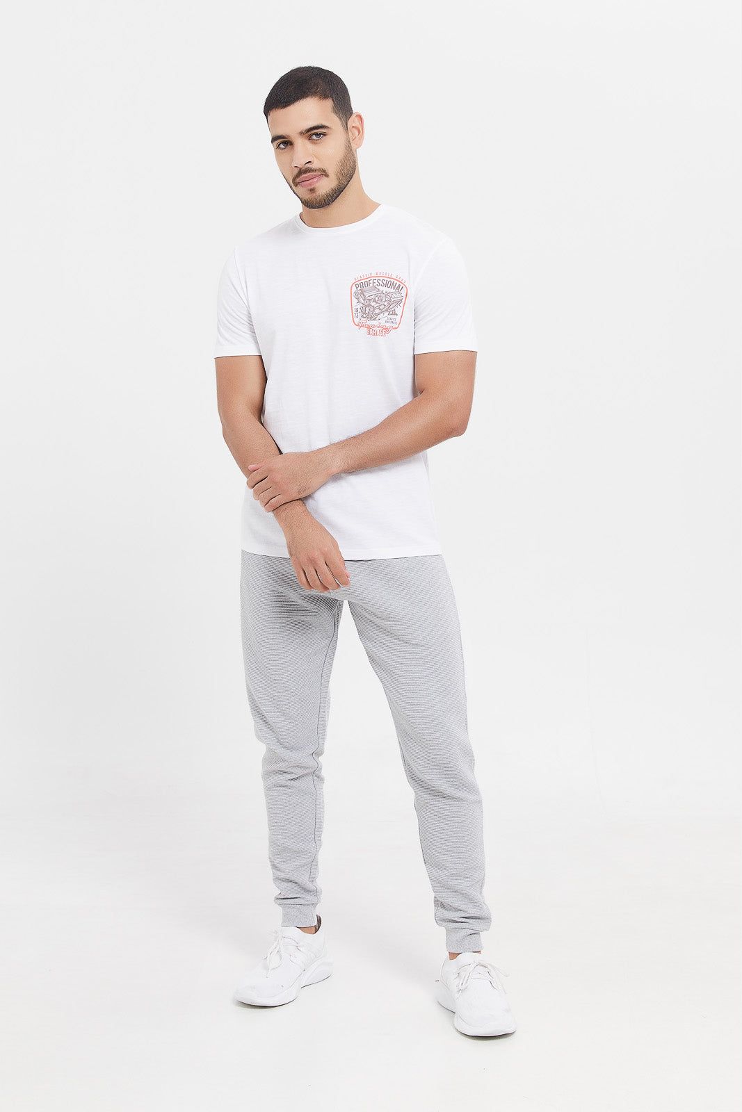 Men Grey Ottoman Jog Pants sold by Redtag product image thumbnail 2