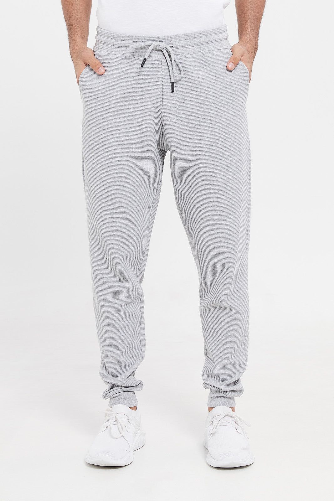 Men Grey Ottoman Jog Pants sold by Redtag