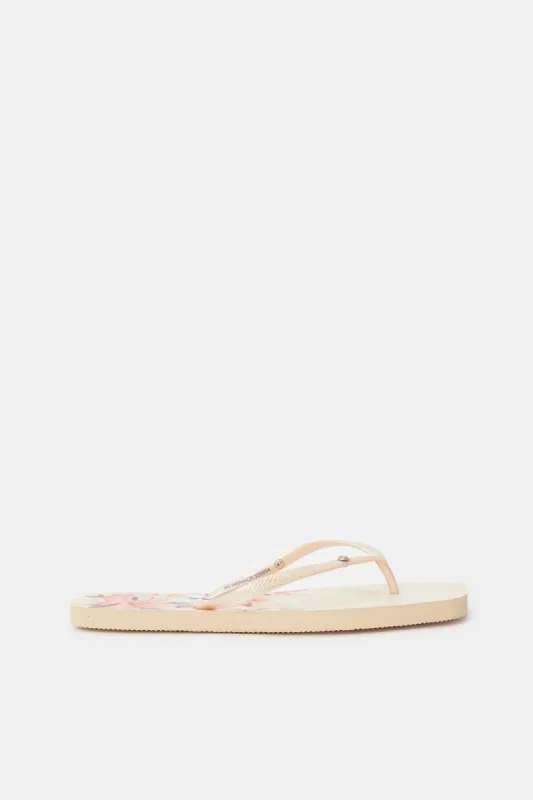 Women Pink Square Toe Flip Flop sold by Redtag