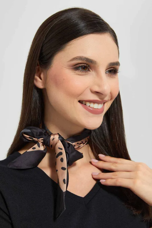 Women Black And Pink Pleaded Scarf sold by Redtag