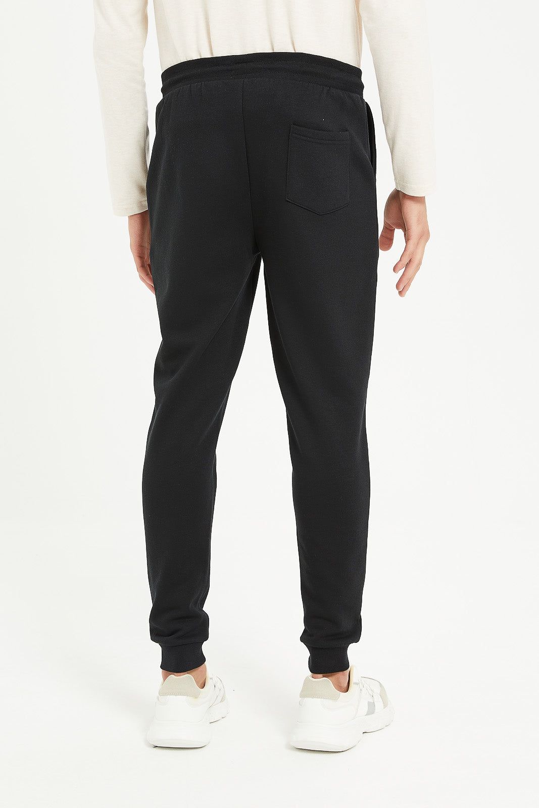 Men Black Plain Jog Pants sold by Redtag product image thumbnail 3