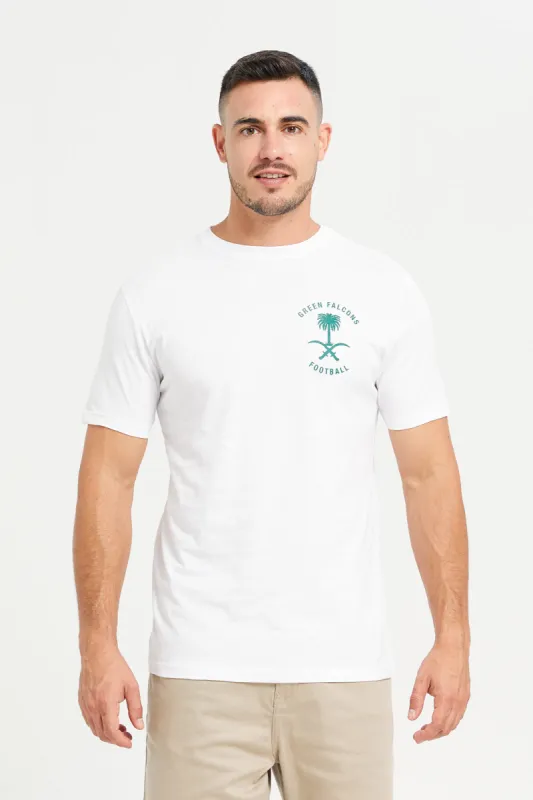 Men White KSA National Day T-Shirt sold by Redtag